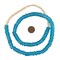 The Bead Chest African Disk Recycled Glass Beads - Full Strand of Eco-Friendly Ghanaian Rondelle Beads (Light Sapphire)